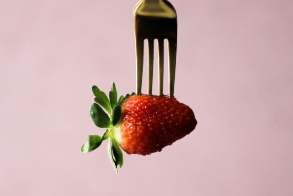 Fork in strawberry